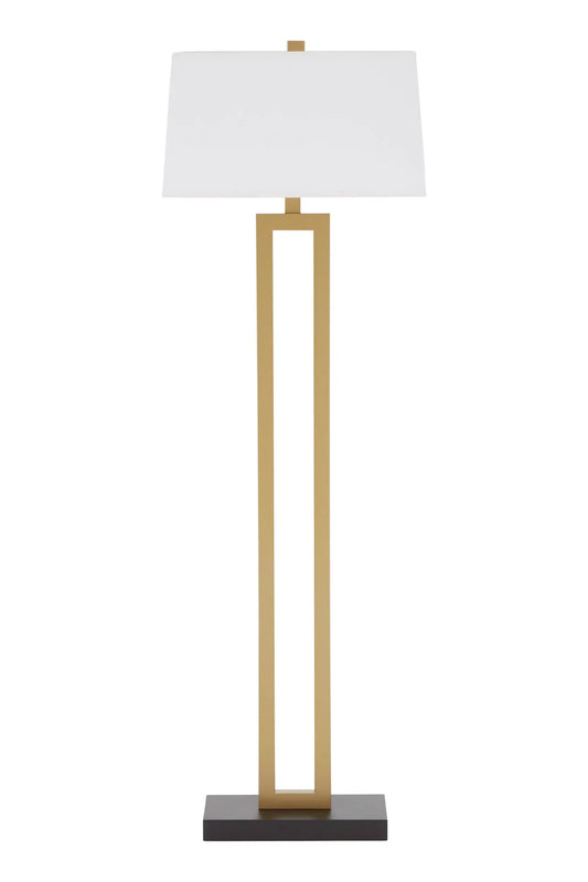 Aureline White Fabric Floor Lamp House of Beardall