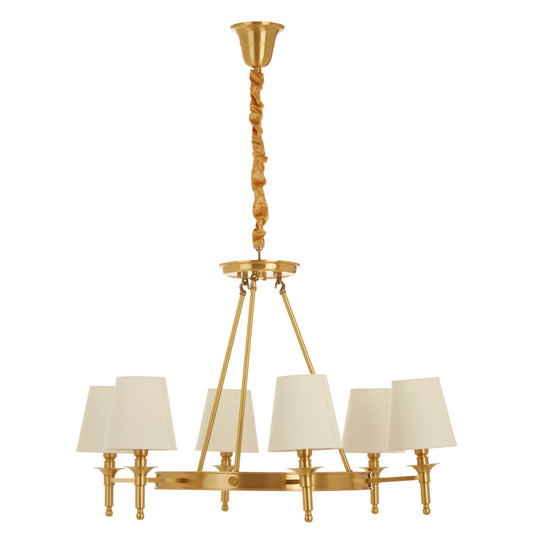Theon Copper Finish 6 Arm Chandelier