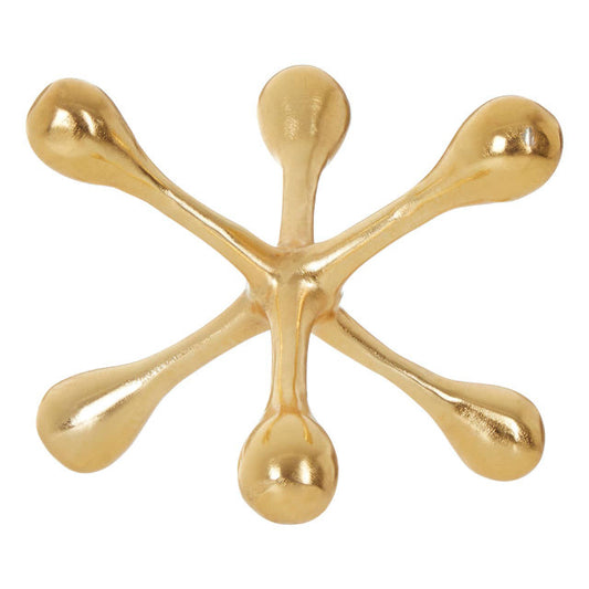 Gold decorative item with five branches on a white background