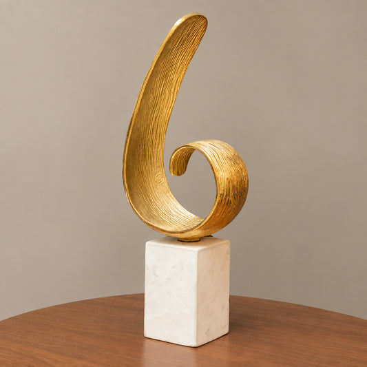 Gold Finish Curl Sculpture