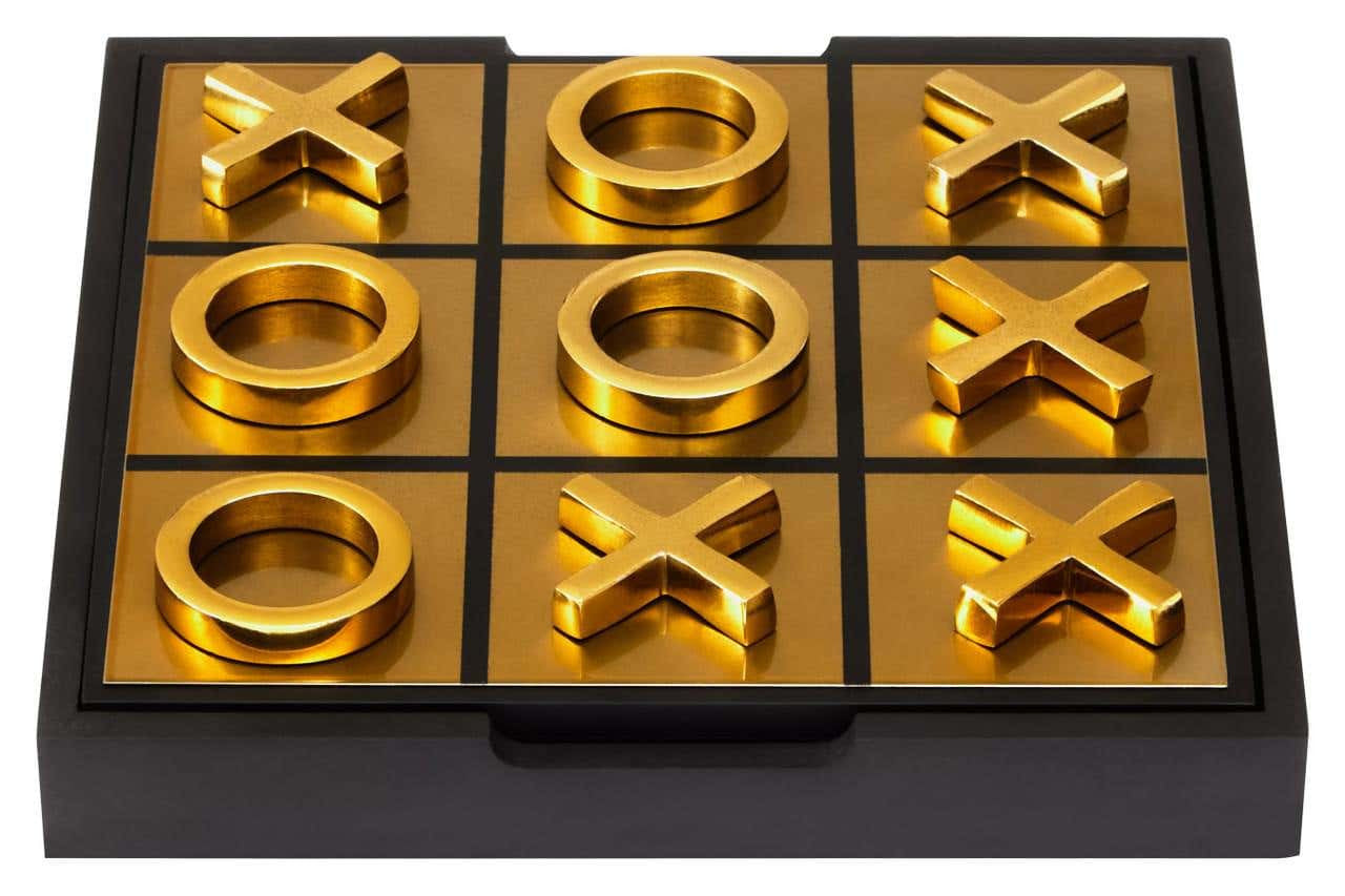 Black And Gold Aluminium Noughts and Crosses
