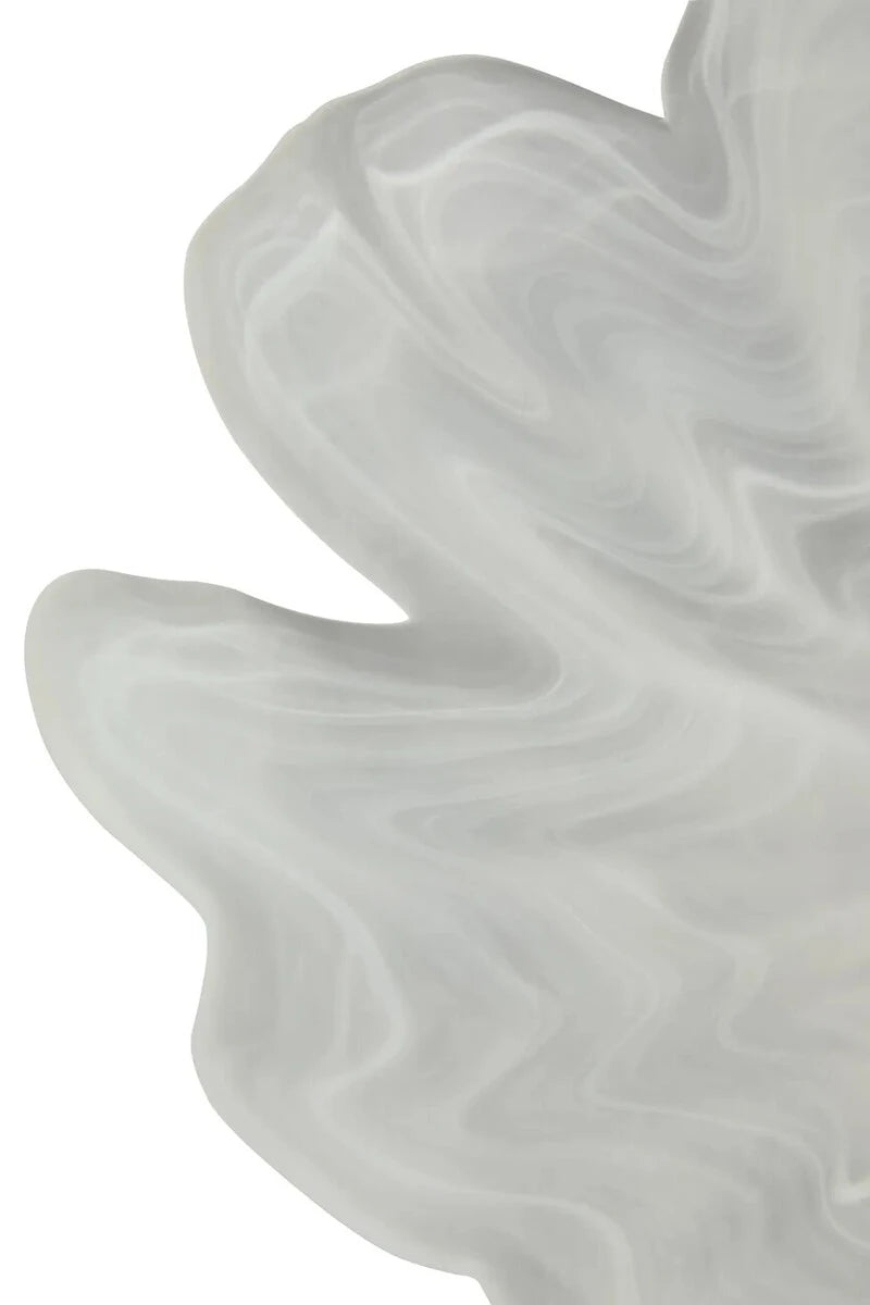 Aven Fluted White Glass Pedestal Bowl