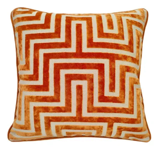 Amazing Maze Cut Velvet Cushion Malini
