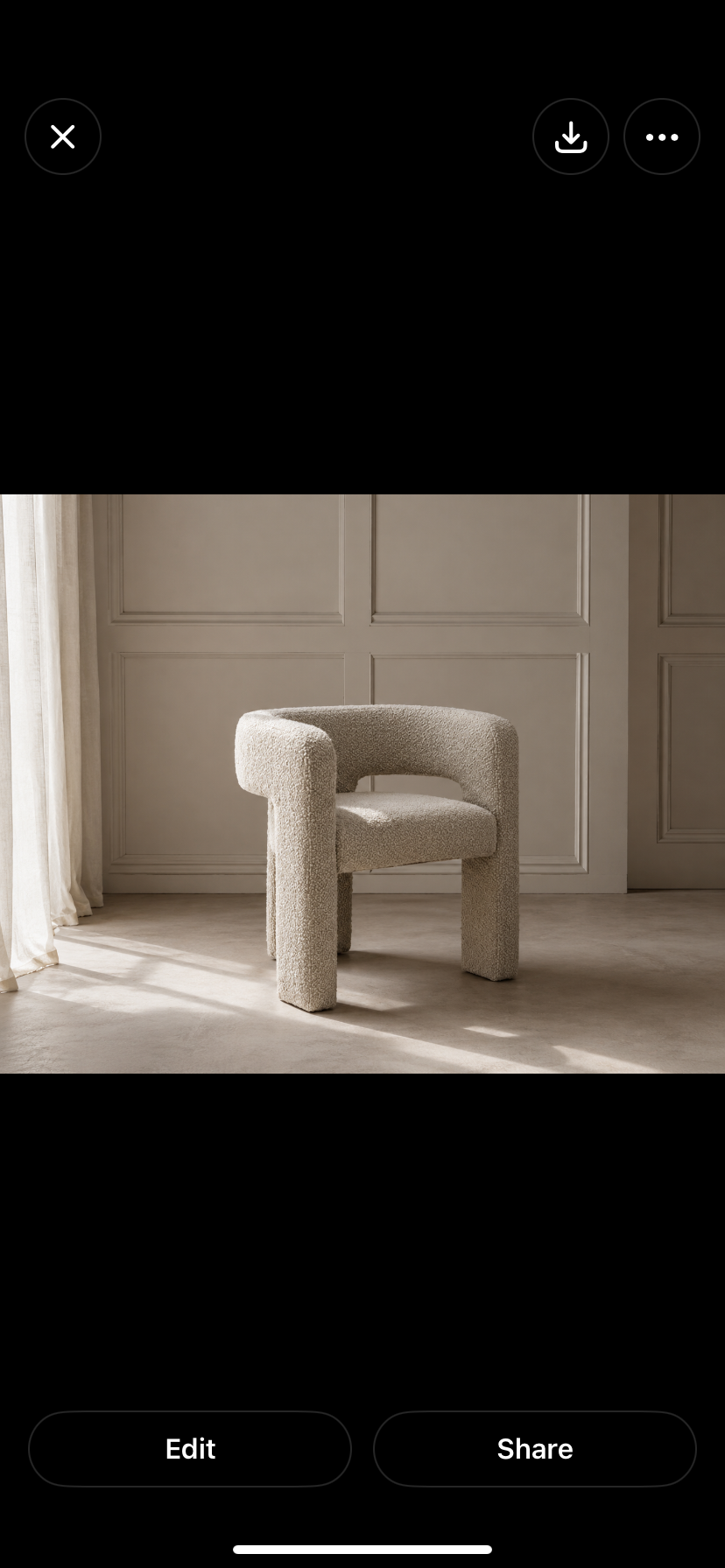 cream boucle chair
