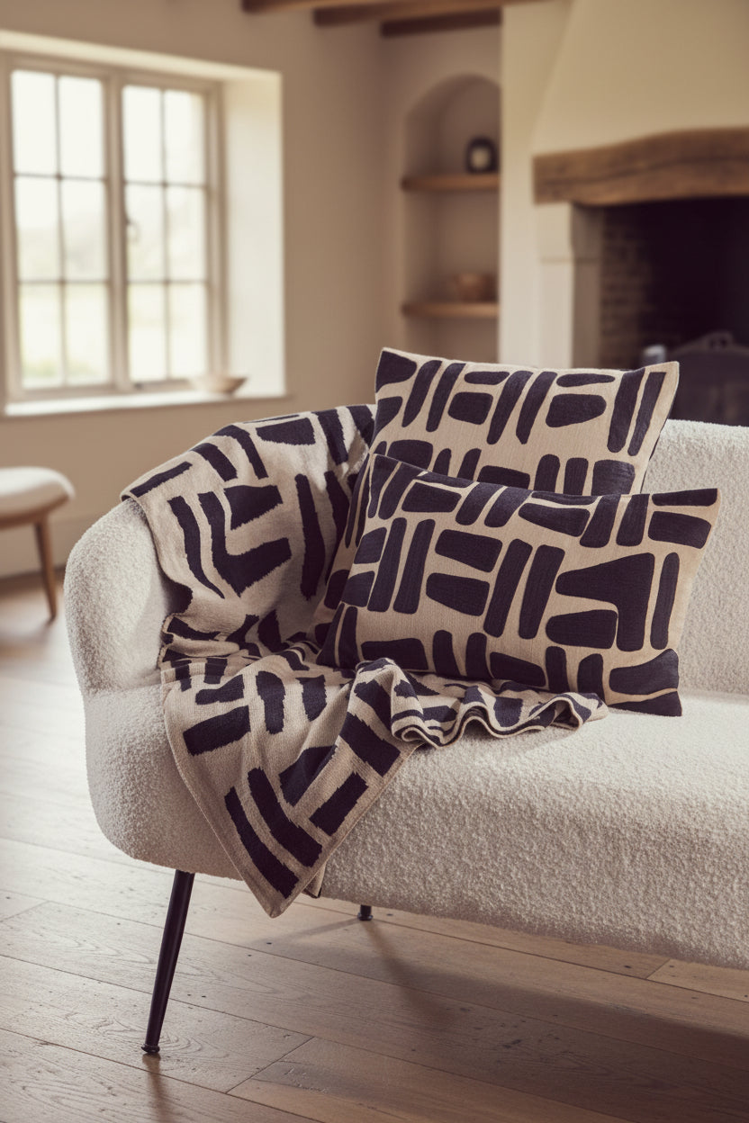 Sowa Natural And Black Throw