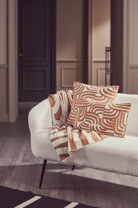 Isen Natural And Terracotta Throw