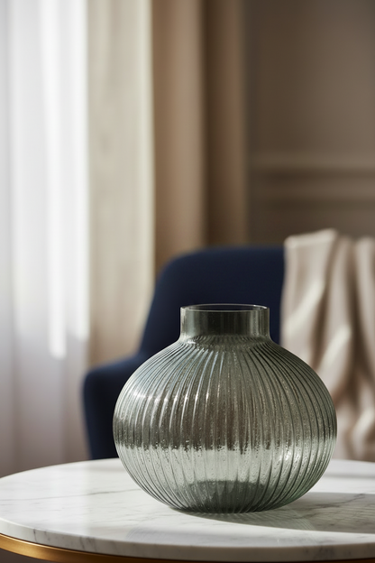 Nullah Large Smoked Grey Glass Vase