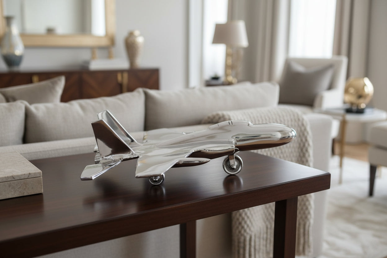 Knightsbridge Heirloom Silver Fighter Plane Ornament