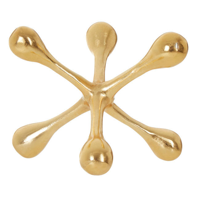 Gold decorative item with five branches on a white background
