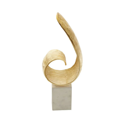 Gold Finish Curl Sculpture