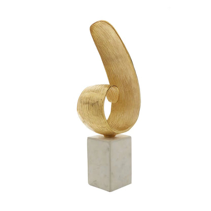 Gold Finish Curl Sculpture