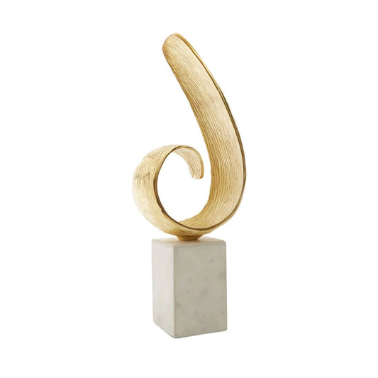 Gold Finish Curl Sculpture