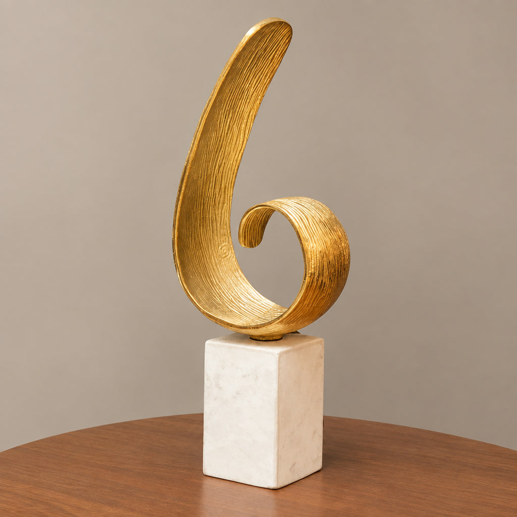 Gold Finish Curl Sculpture