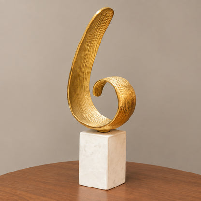 Gold Finish Curl Sculpture