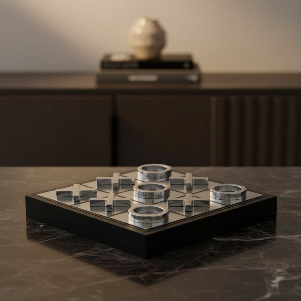Knightsbridge Heirloom Black and Silver Noughts And Crosses