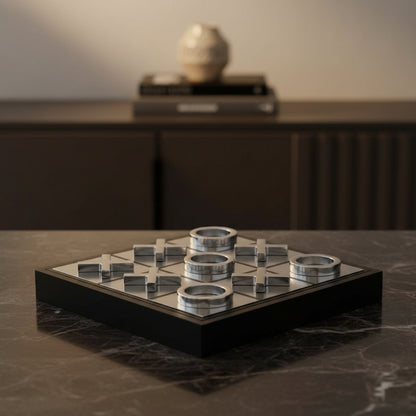 Knightsbridge Heirloom Black and Silver Noughts And Crosses