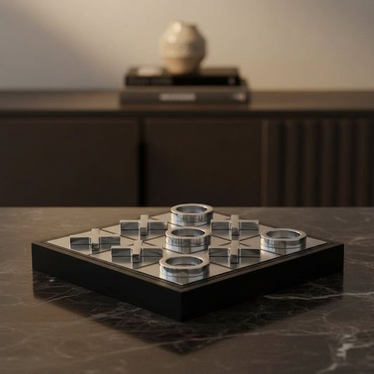 Knightsbridge Heirloom Black and Silver Noughts And Crosses
