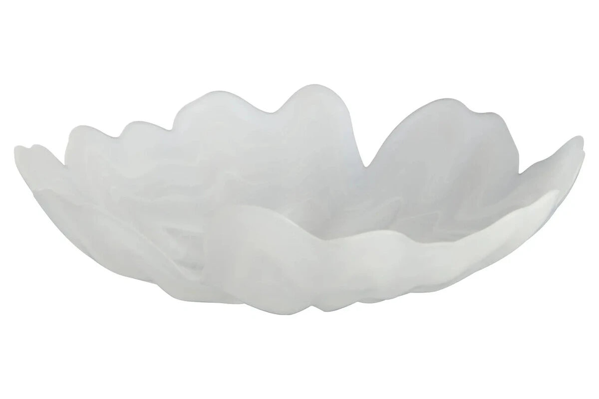 Fluted White Glass Plate