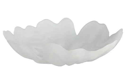 Fluted White Glass Plate