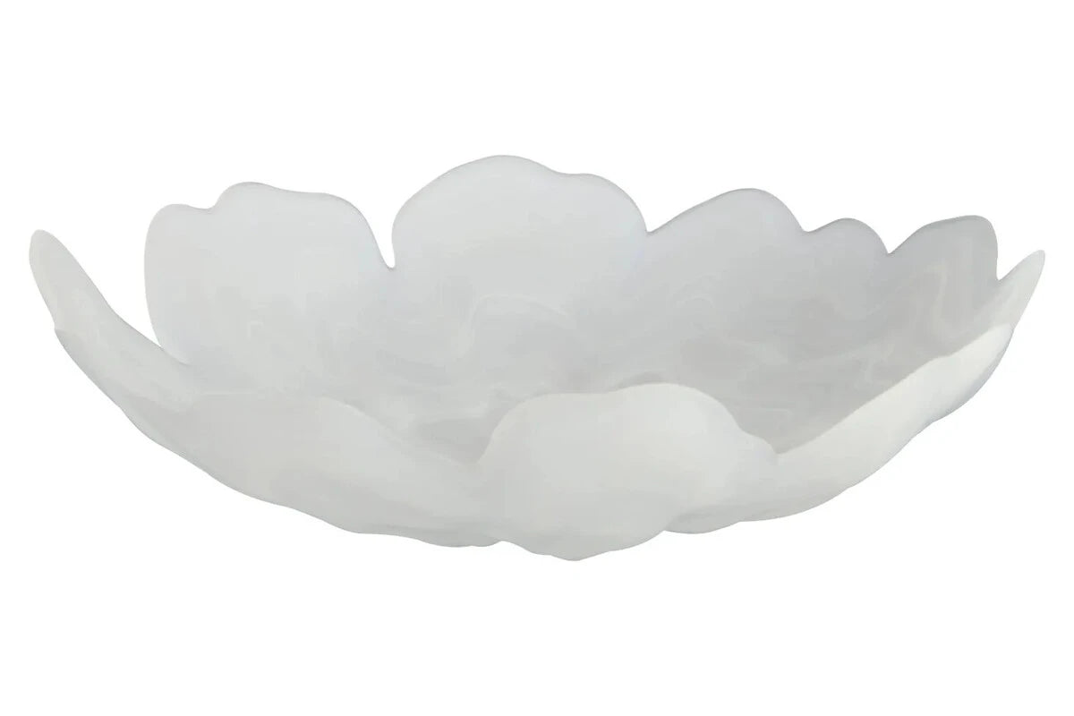 Fluted White Glass Plate
