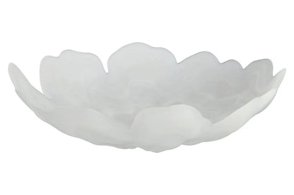 Fluted White Glass Plate