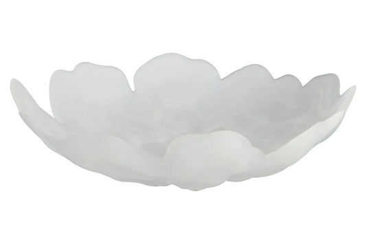Fluted White Glass Plate