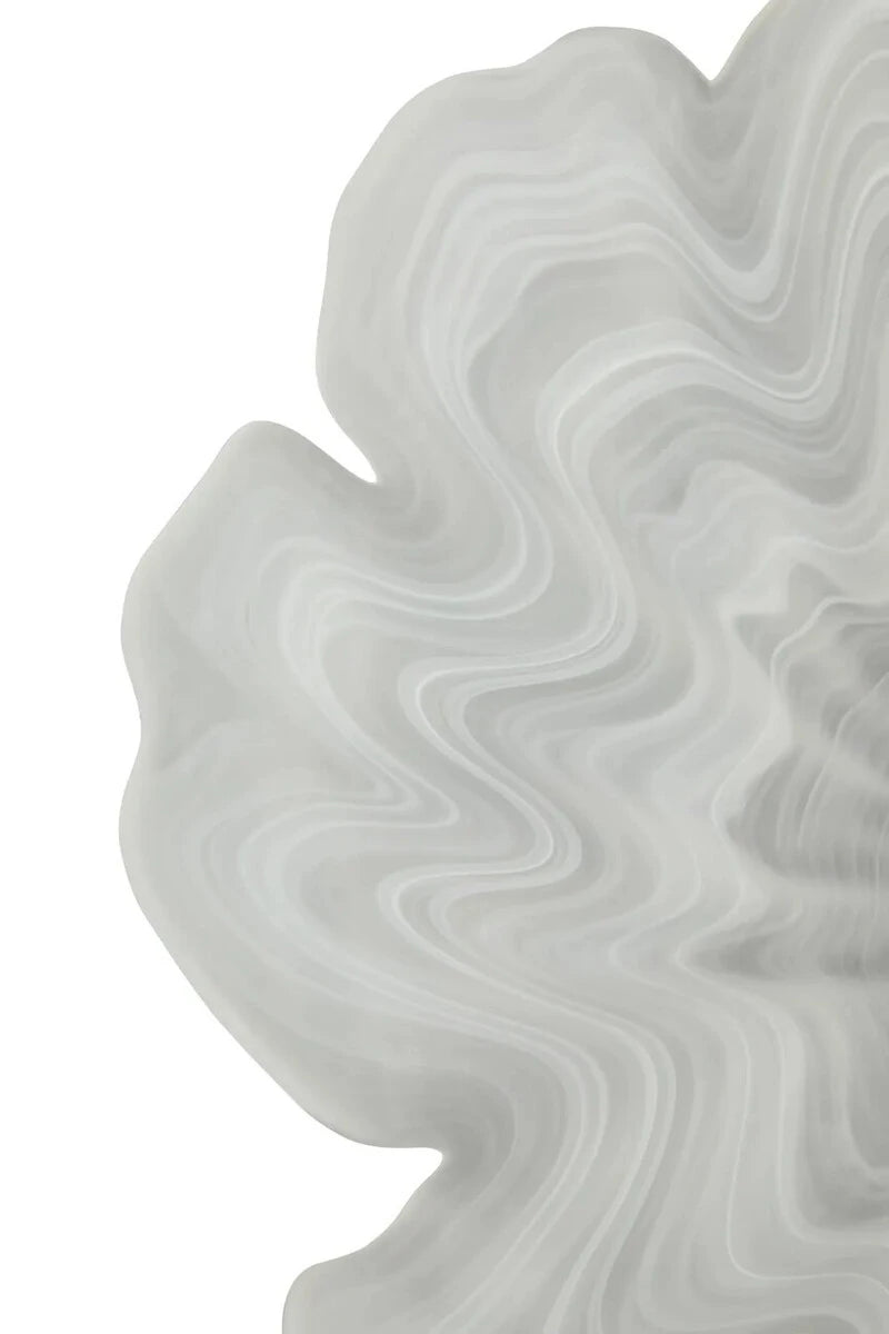 Fluted White Glass Plate