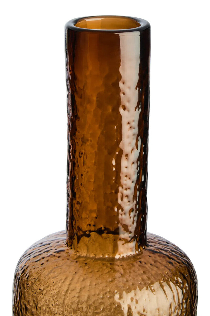 Aven Large Textured Brown Glass Bottle