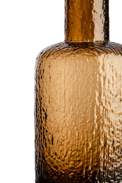 Aven Large Textured Brown Glass Bottle