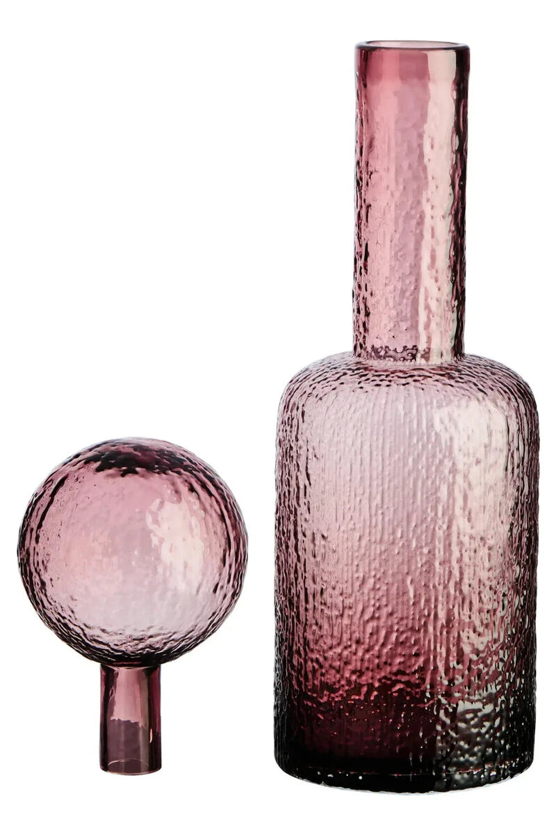 Aven Small Textured Pink Glass Bottle