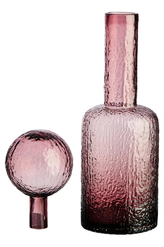 Aven Small Textured Pink Glass Bottle