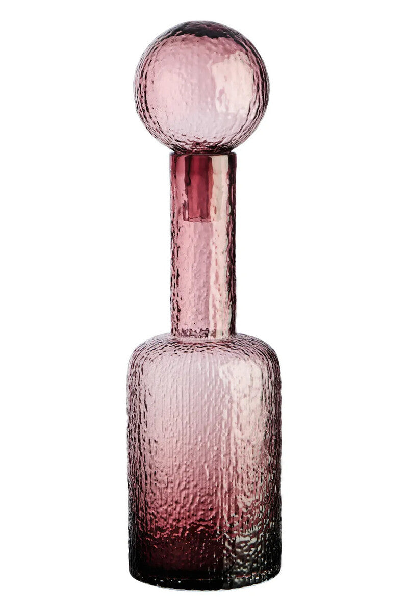 Aven Small Textured Pink Glass Bottle