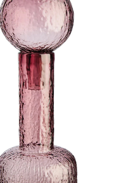 Aven Small Textured Pink Glass Bottle
