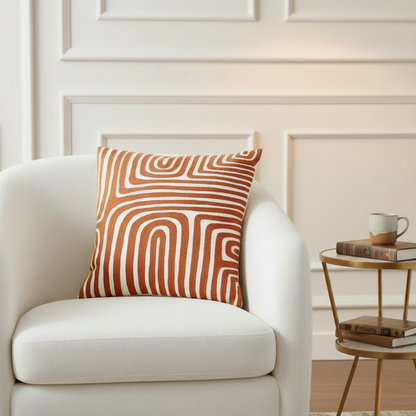 Orien Rust and Ivory Cushion