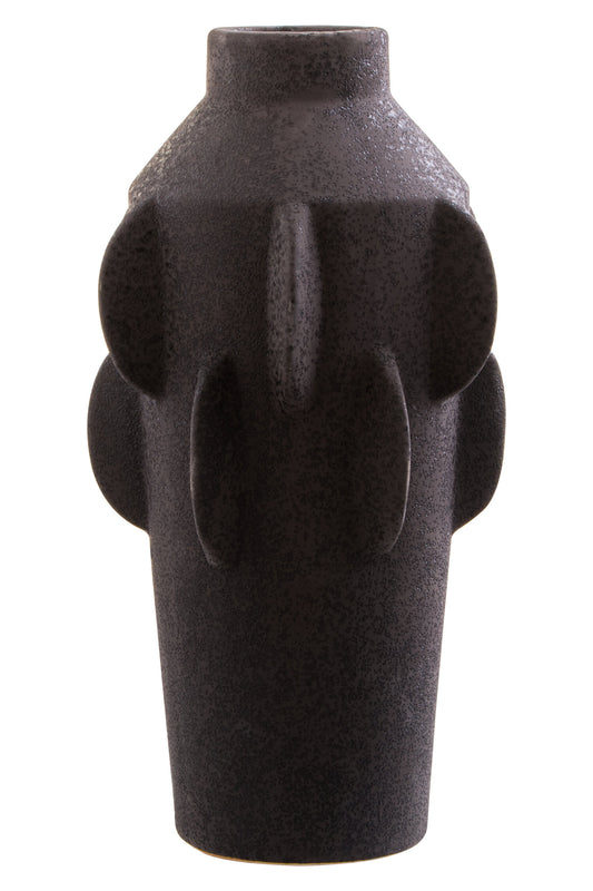 Lia Large Black Textured Vase