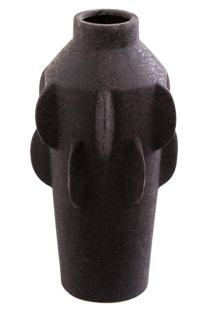 Sidra Large Black Textured Vase