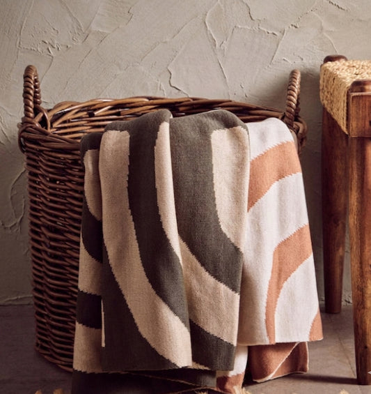 Isen Natural And Terracotta Throw