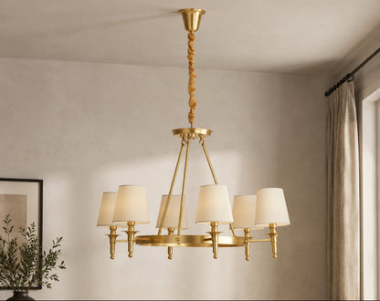 Theon Copper Finish 6 Arm Chandelier