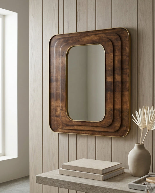 Mango Wood Carved Wall Mirror