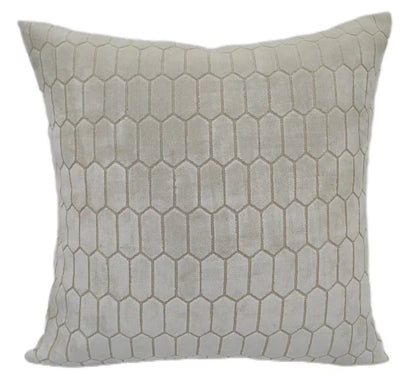 Albie Cut Velvet Honeycombe Ivory Cushion