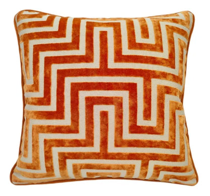 Amazing Maze Cut Velvet Cushion