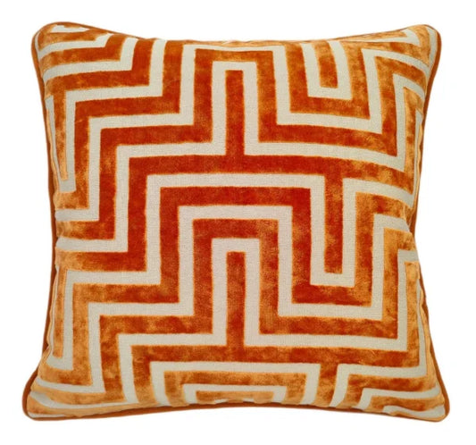 Amazing Maze Cut Velvet Cushion