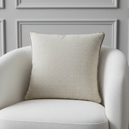 Textured gray pillow on a white background