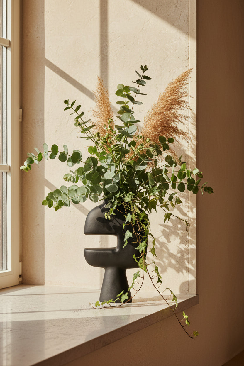 Black abstract vase 